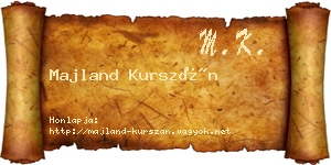 Majland Kurszán névjegykártya